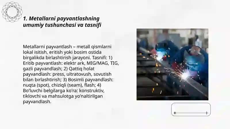 Metallarni payvantlash va ularning tasnifi 3