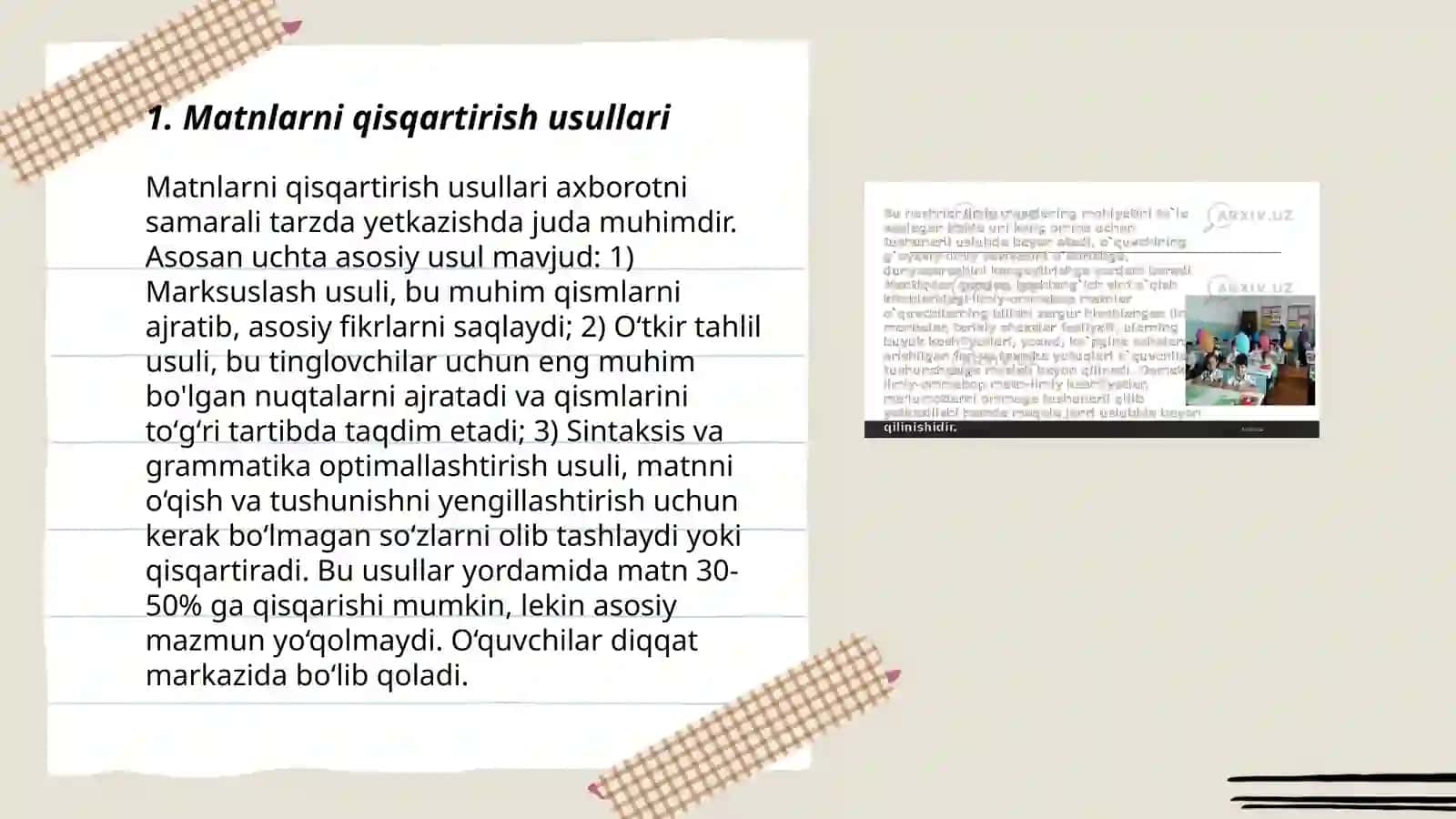 Matnlarni avtomatik qisqartirish (referatlash) 3