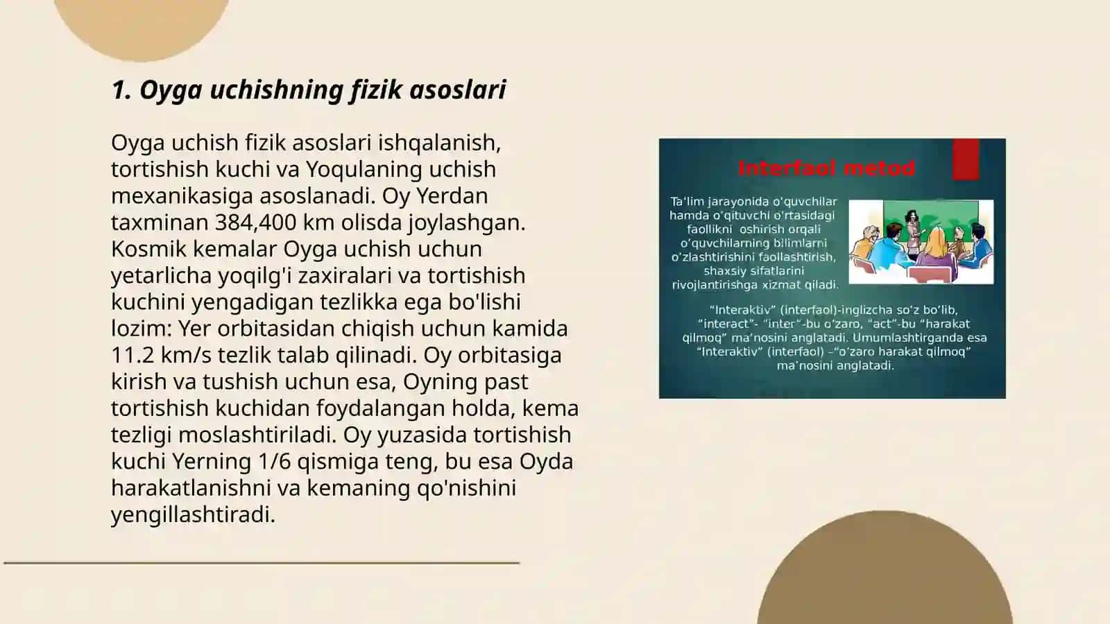 Oyga uchishning fizik asoslari 3