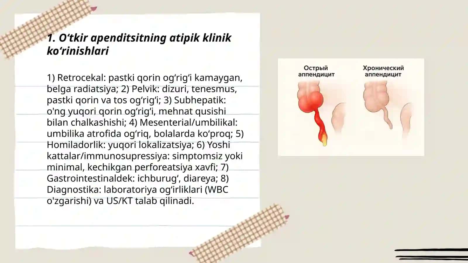 Oʻtkir apenditsit atipik kechishi 3