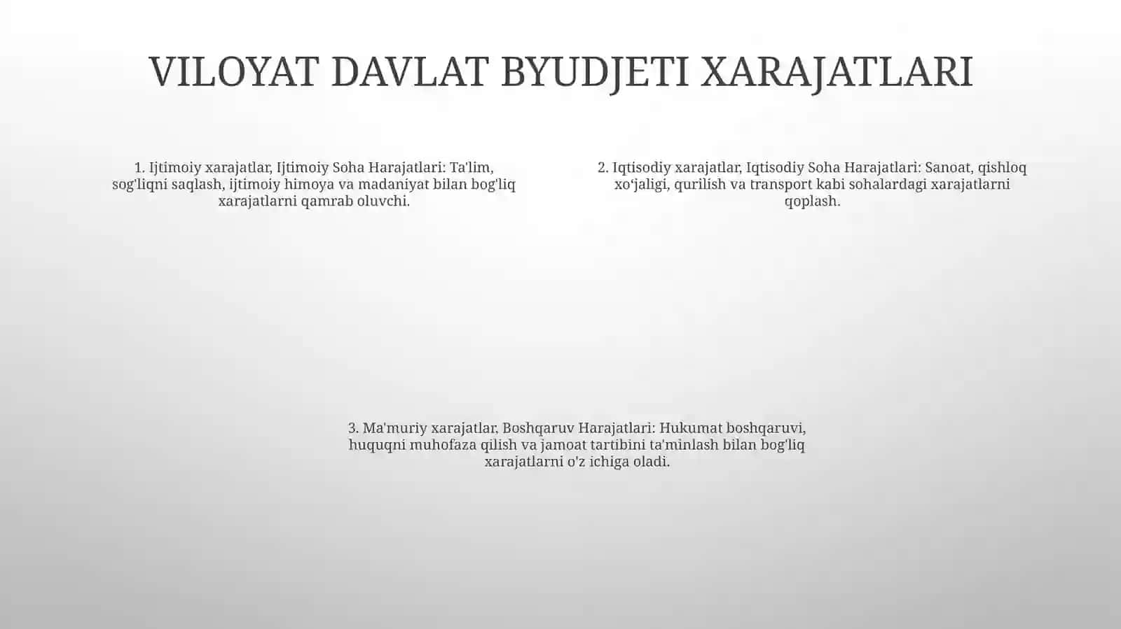 Byudjet Harajatlari Hududiy Belgiga Muvofiq Qanday Guruhlardan Tashkil Topadi? 3