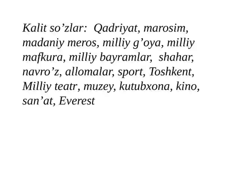 Mustaqillik yillarida O'zbekistonda g'ima'naviy va madaniyat taraqqiyoti 3