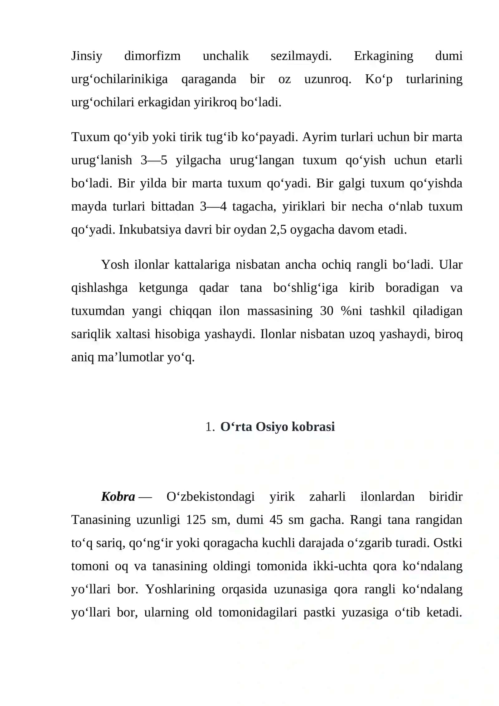 O‘zbekistonning zaharli ilonlari, ularning tarqalishi va ahmiyati 3