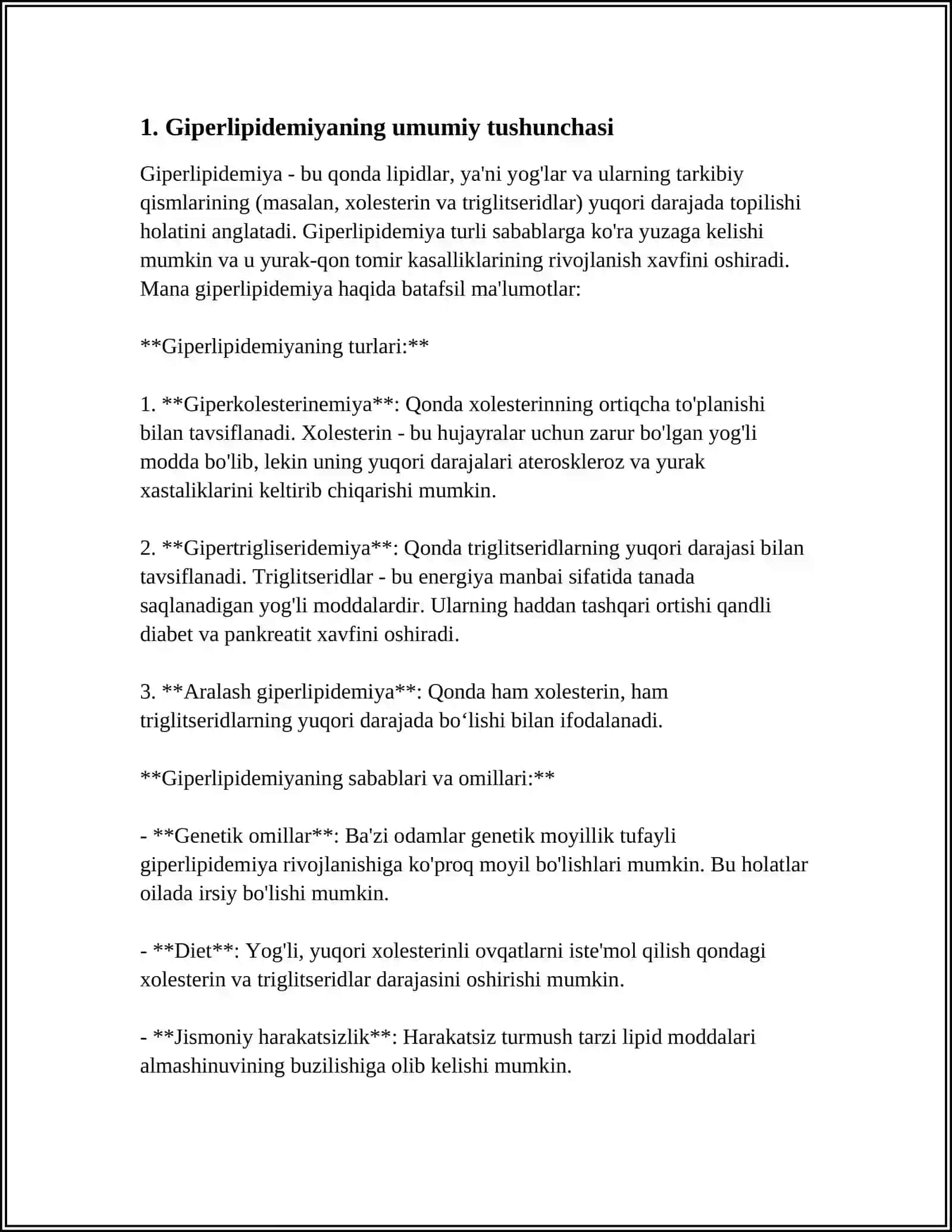 Giperlipidemiyaning Turlari 3