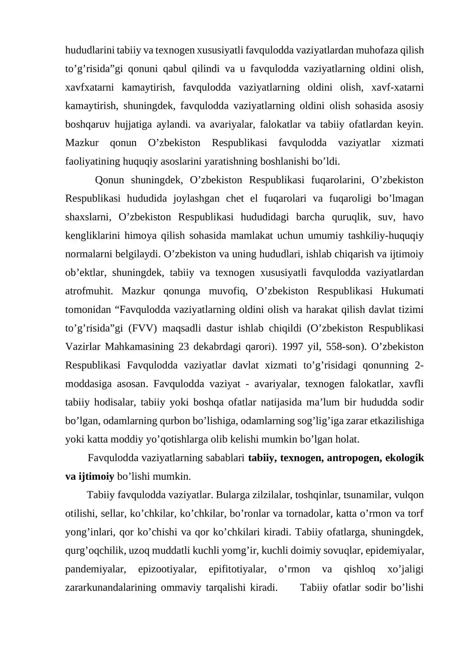 Favqulodda vaziyatlar tushunchasi 3