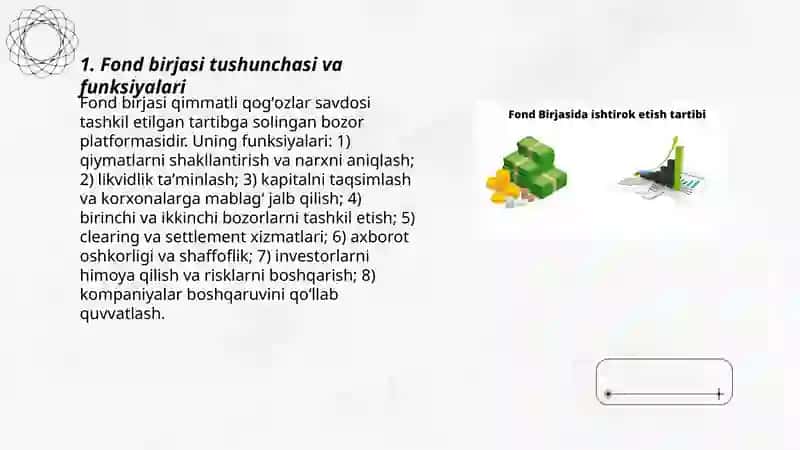 Fond birjalari va fond bozori ishtirokchilari 3