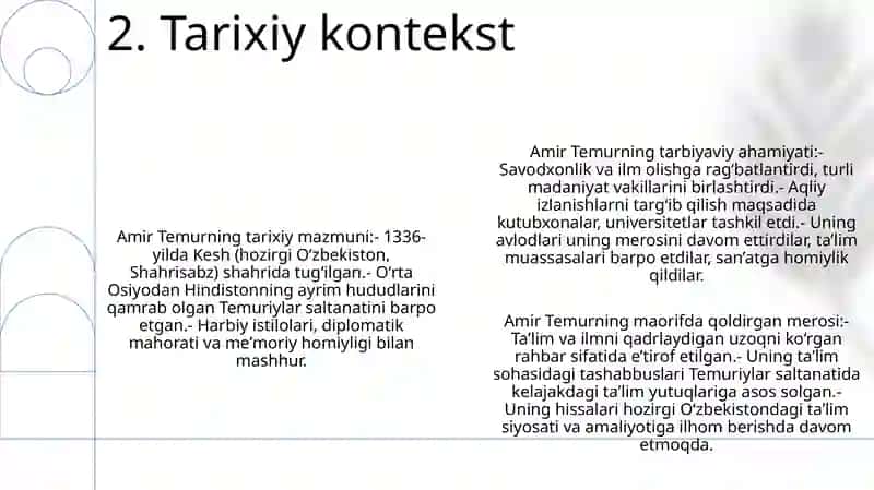 Amir Temur OʻGitlarining Tarbiyaviy Ahamiyati 3