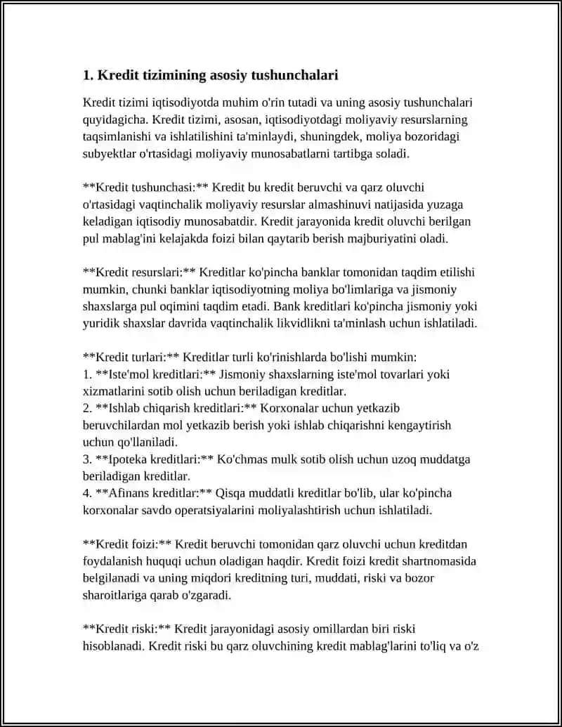 KRIDIT TIZIMINI TARKIBI TUZULISHI VA MUNOSABATLARI 3