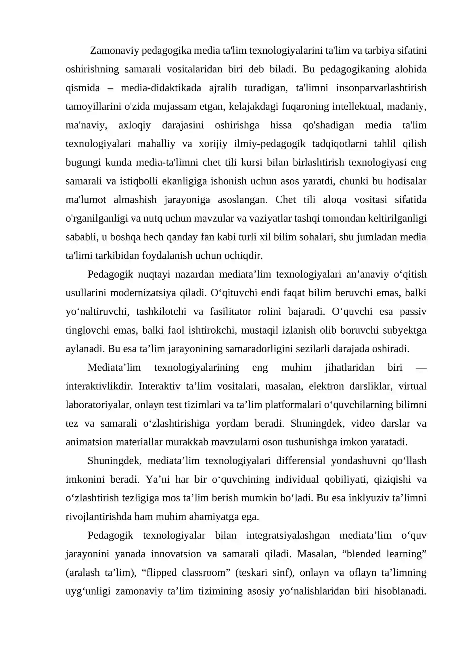 ZAMONAVIY MEDIATA’LIM TEXNOLOGIYALARINING PEDAGOGIK AHAMIYATI 3