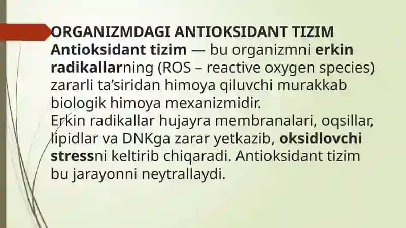 ORGANIZMDAGI ANTIOKSIDANT TIZIM ANTIOKSIDANT XUSUSIYATGA EGA BOʻLGAN VITAMINLAR 3