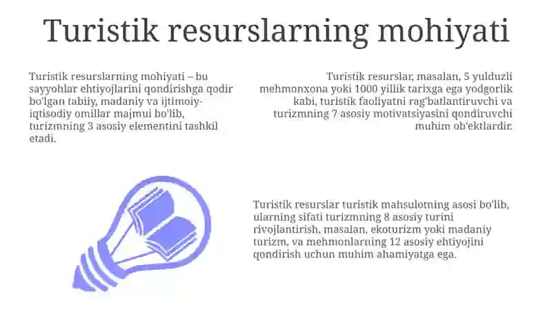 Turistik resurslarning mohiyati va tasnifi 3