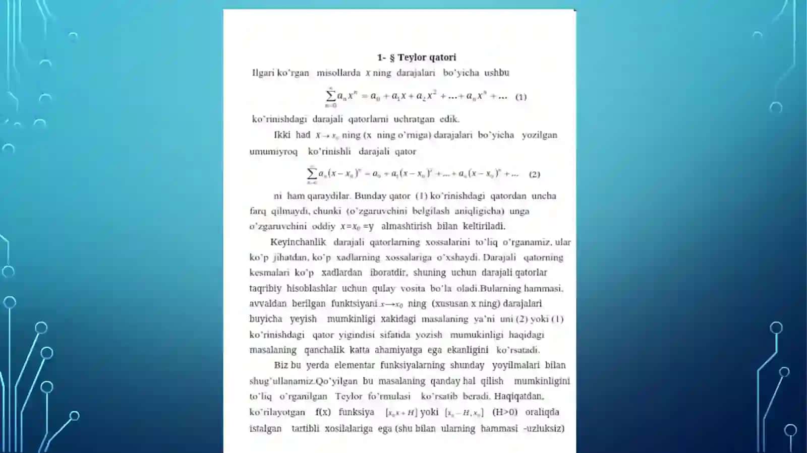 Funksiyani darajal qatorga yoyish 3