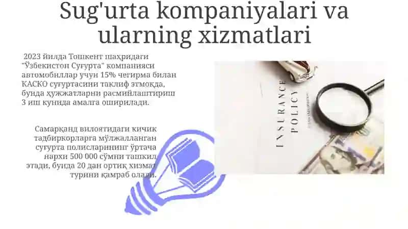 Sug'urta turlari va to'lovlari 3