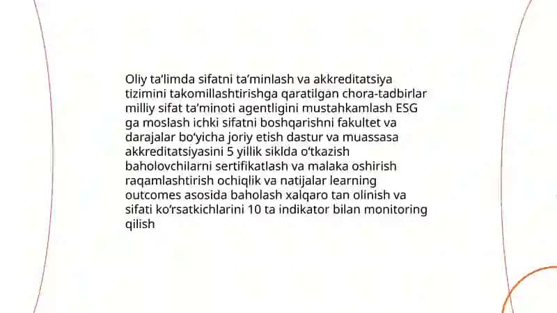 Oʻzbekiston respublikasida oliy taʼlim va undan keyingi taʼlimning takomillashtirilishi 3