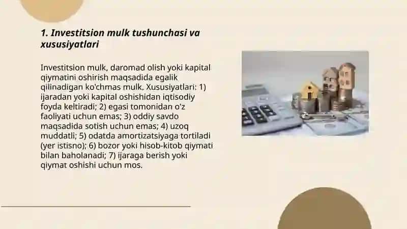 Investitsion mulk xisobi 3