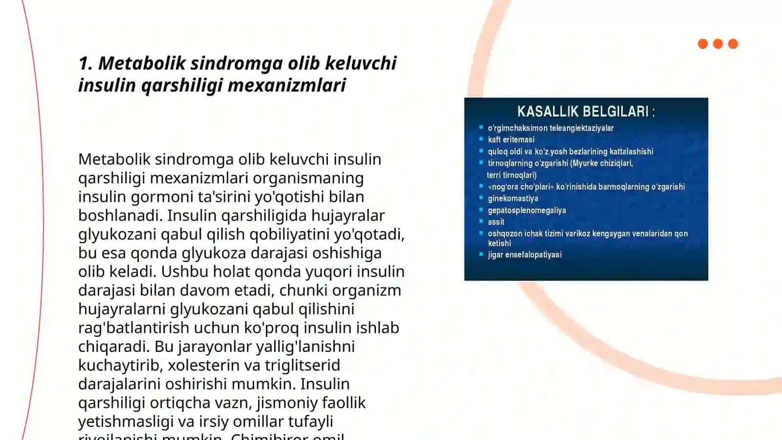 Metabolik sindrom kelib chiqishining biokimyoviy asoslari va asoratlari 3