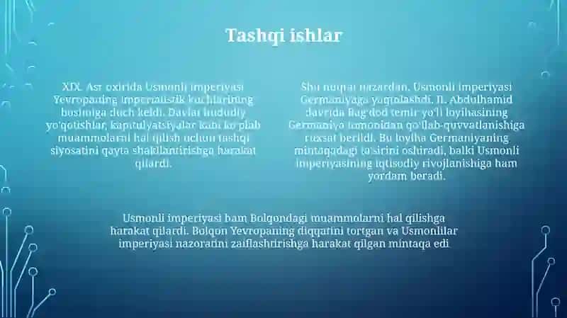 Xix Asr Oxiri —Xx Asr Boshlarida Usmonli Davlati 3