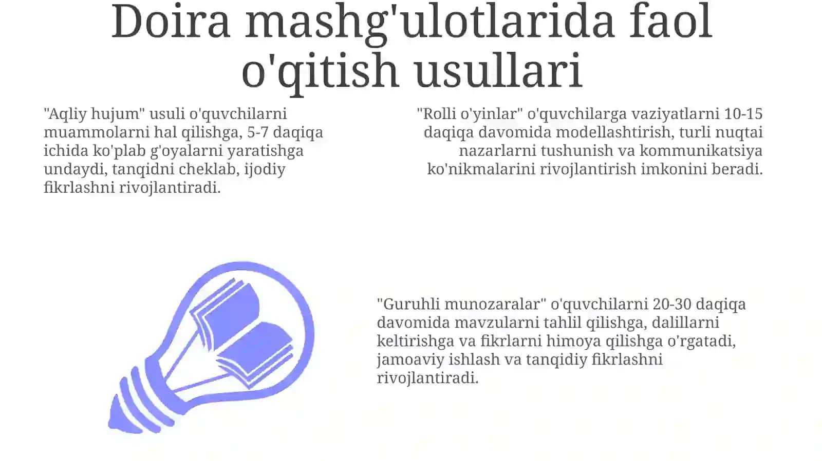 To'garak mashg'ulotlari idato'lim metodlari 3
