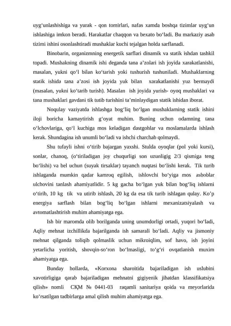 Ishlab chiqarishda faoliyat xavsizligini boshqarish tizimini tashkil qilish 3