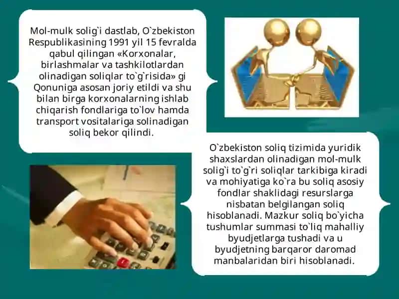YURIDIK VA JISMONIY SHAXSLAR MOL-MULKIGA SOLINADIGAN SOLIQ 3