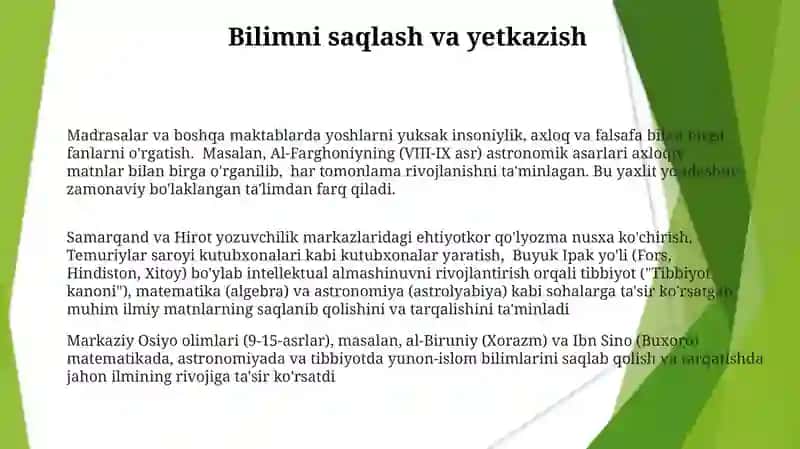Yuksak manaviyatli yishlarni tarbiyalashda orta osiyo allomalari ilmiy merosining orni 3