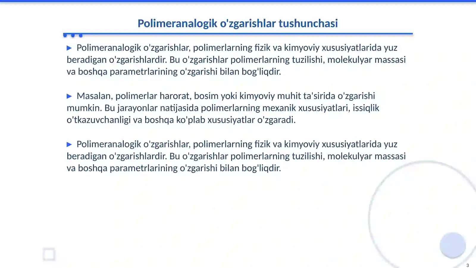 Polimeranalogik o‘zgаrishlаr 3