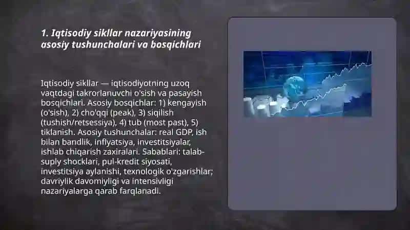 Iqtisodiy sikllar naxariyasi va Õzbekiston iqtisodiyotidagi tebranishlar 3