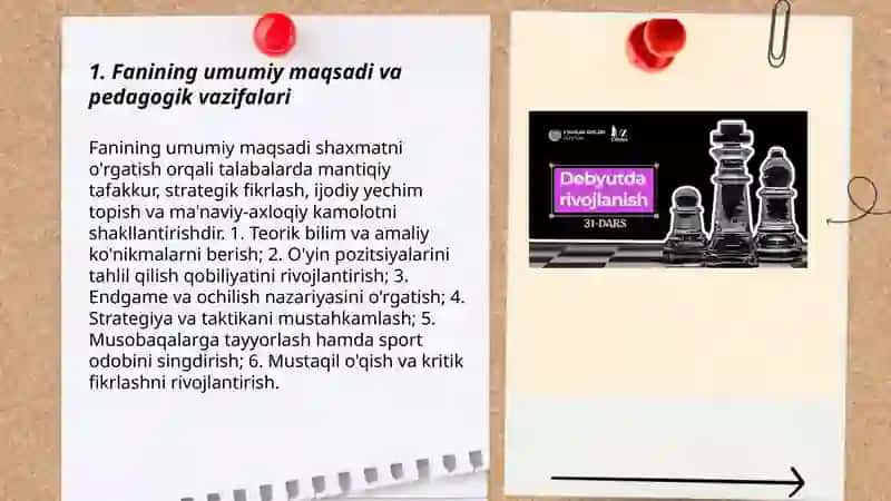 Shaxmatni o’qitish nazaryasi va amalyoti fanining maqsadi hamda vazifalari 3