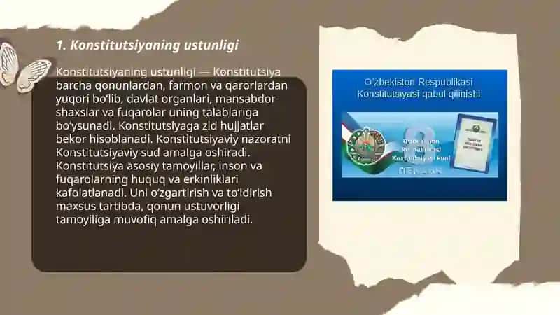 Oʻzbekiston Respublikasi konstitutsiyaning asosiy prinsiplari 3