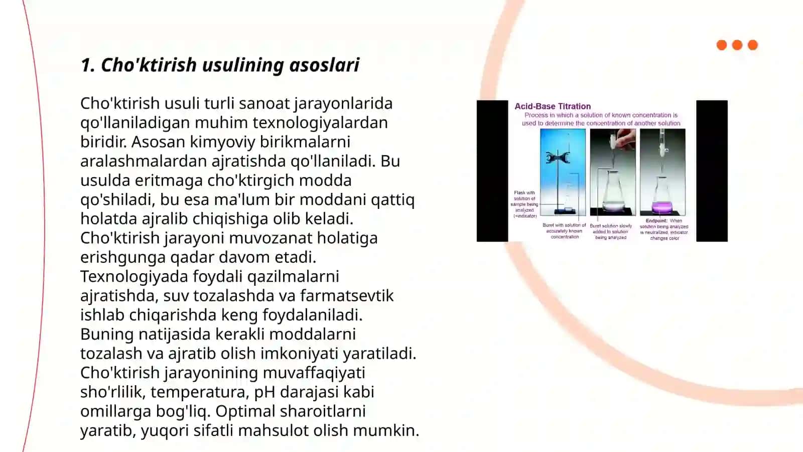 Cho'ktirish usulining geksasianoferatometriya va sulfatometriya titrlash usullari 3