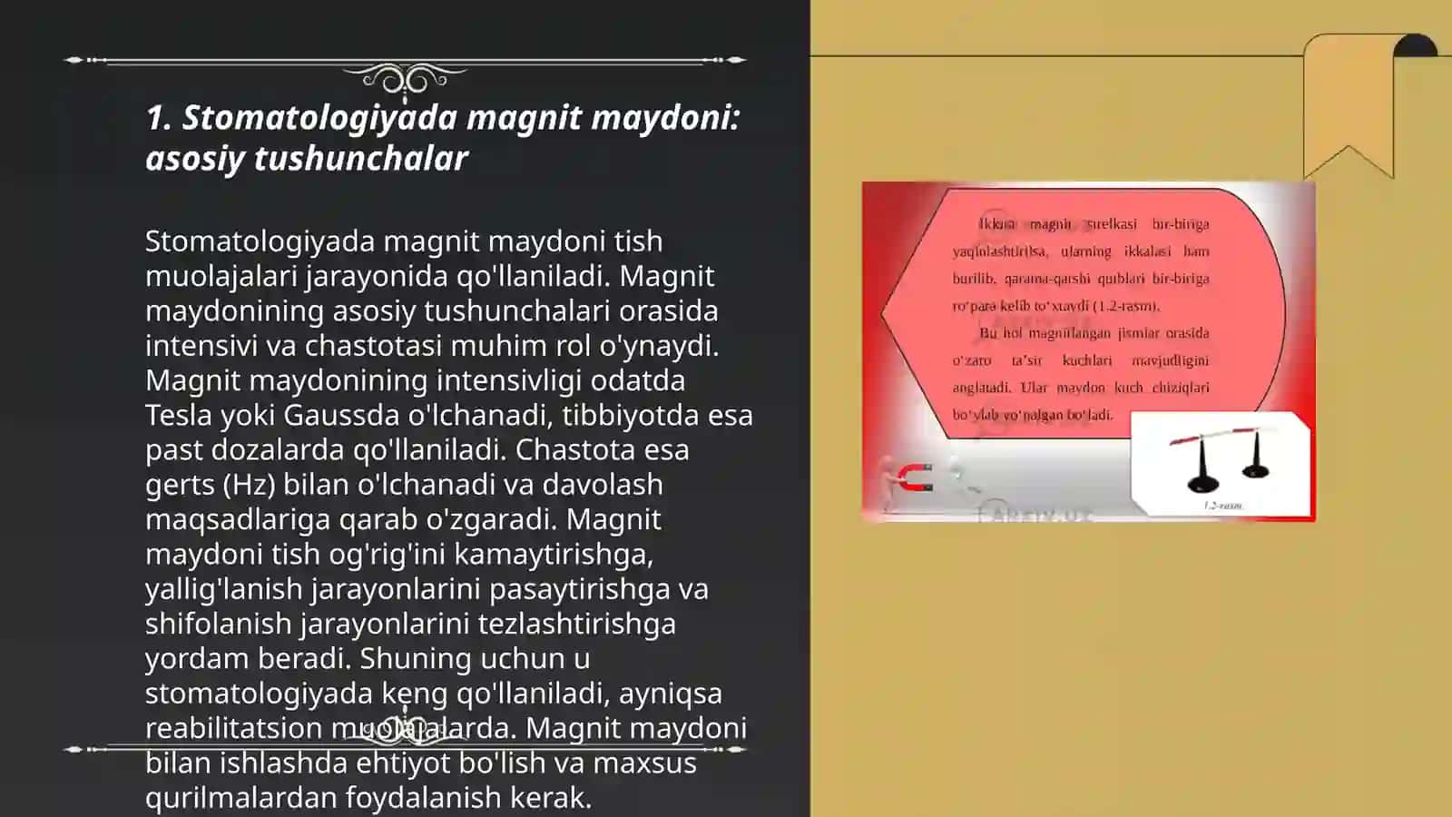 Stomatologiyada magnit maydoni hosil qilib davolash. Magnitoterapiya asoslari 3