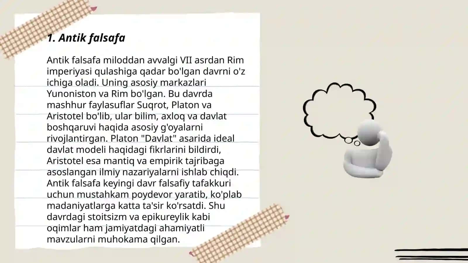 Falsafiy tafakkurning rivojlanishi gʻarb falsafasi 3