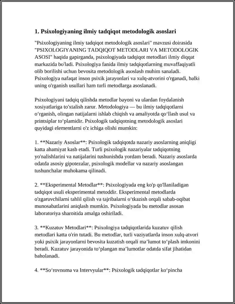 PSIXOLOGIYANING TADQIQOT METODLARI VA METODOLOGIK ASOSI 3