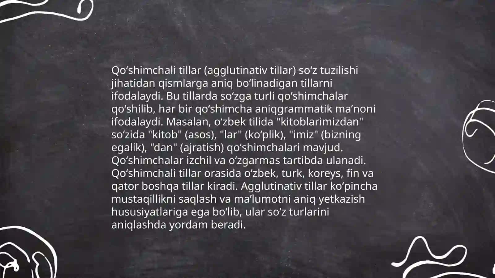 Qoʻshimchali va qoʻshimchasiz tillar 3