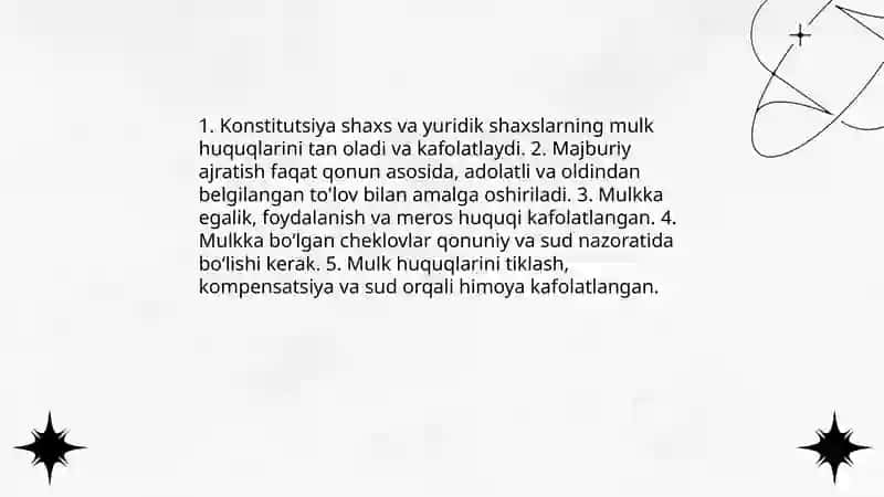 MULKIY HUQUQNING KAFOLATI VA HIMOYA QILINISHI 3