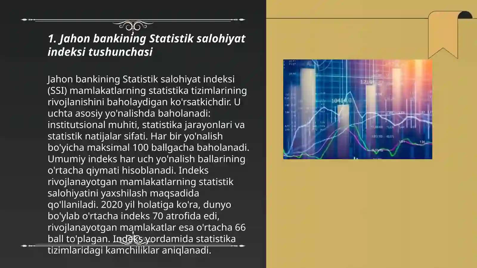 O‘zbekistonning “Jahon bankining Statistik salohiyat indeksi” dagi o`rni 3