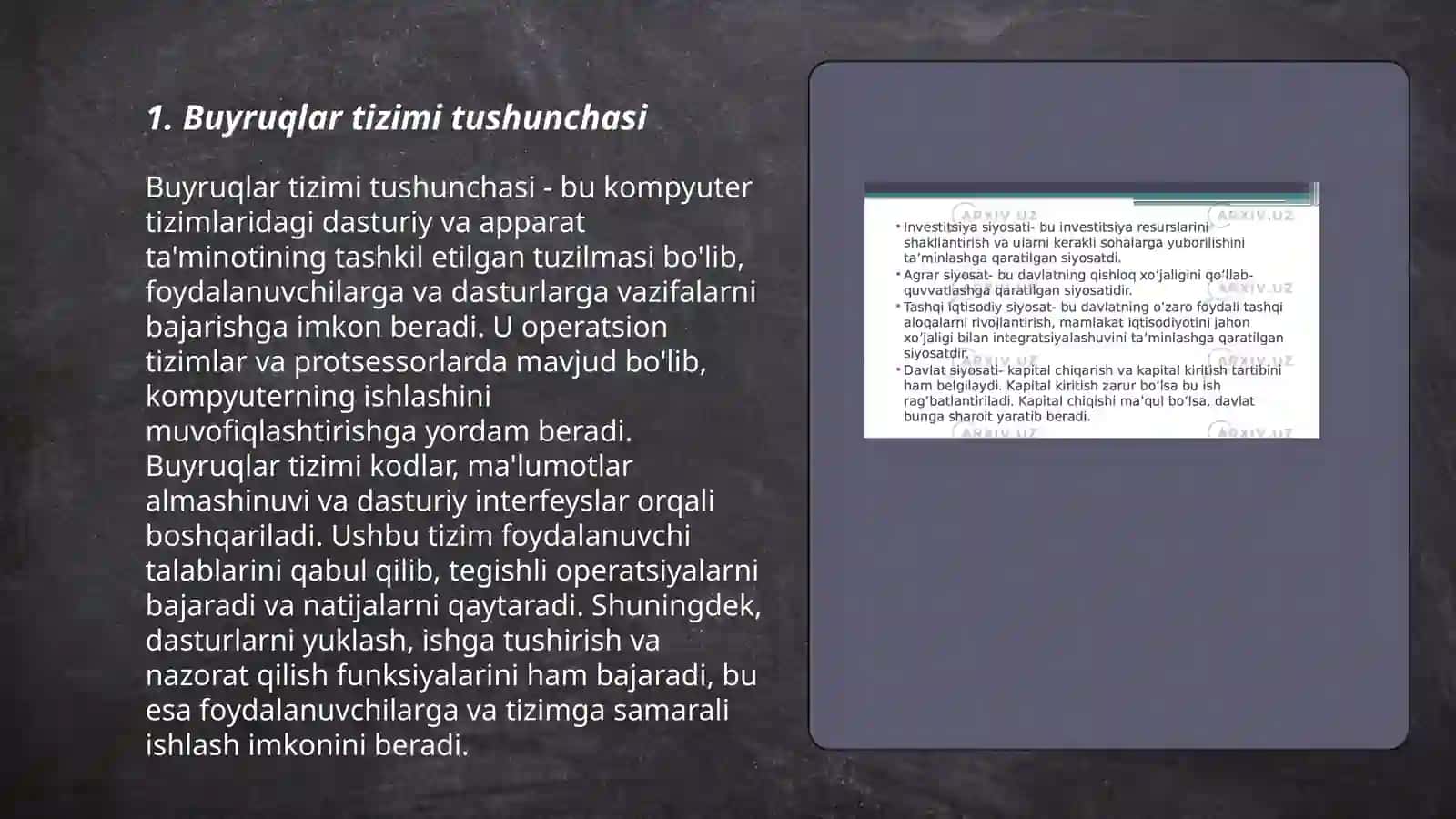 Buyruqlar tizimi arxitikturasi 3