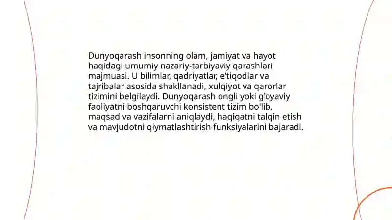 Dunyoqarashning mohiyati, tuzilishi va asosiy funksiyalari 3