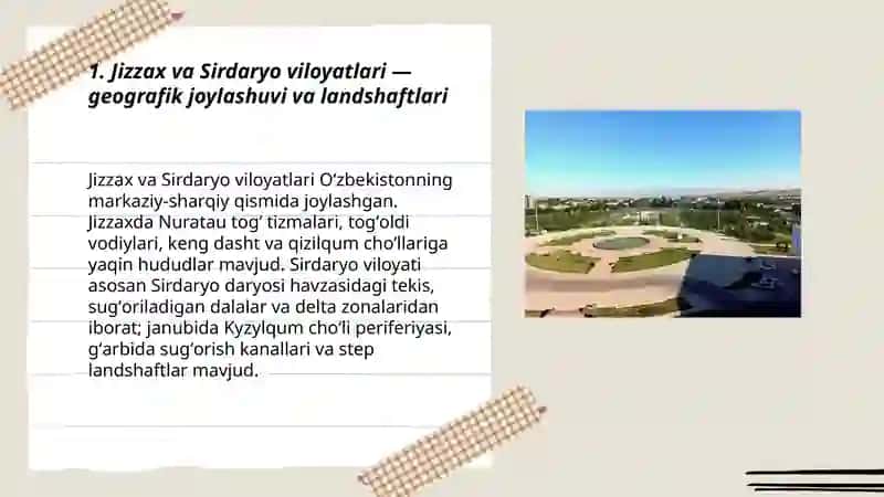 Jizzax va Sirdaryoning mintaqalari 3