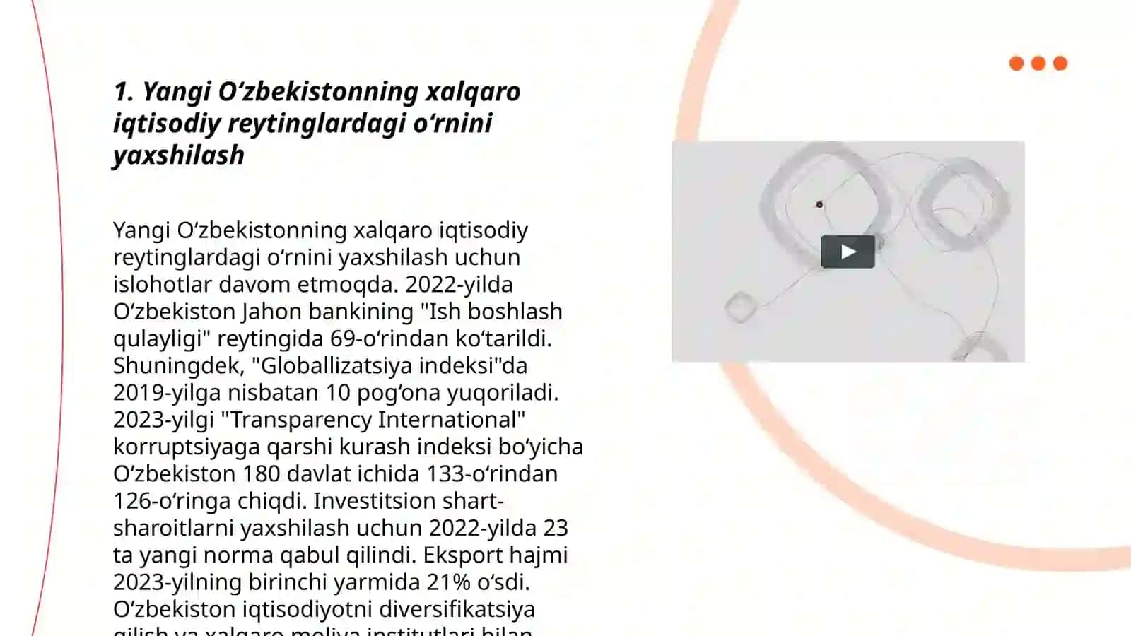 Yangi O‘zbekiston ijtimoiy-siyosiy, iqtisodiy va madaniy hayotida roʻy berayotgan oʻzgarishlarning xalqaro reyting va indekslarda aks etishi 3