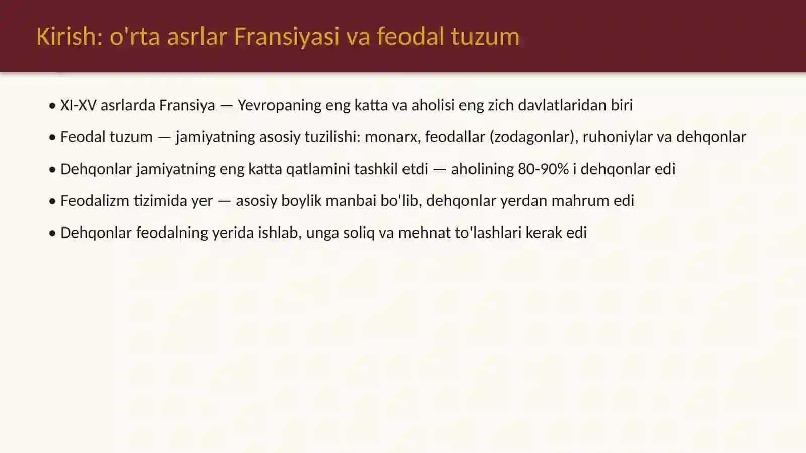 XI-XV asrlarda Fransiya dehqonlarining ahvoli 3