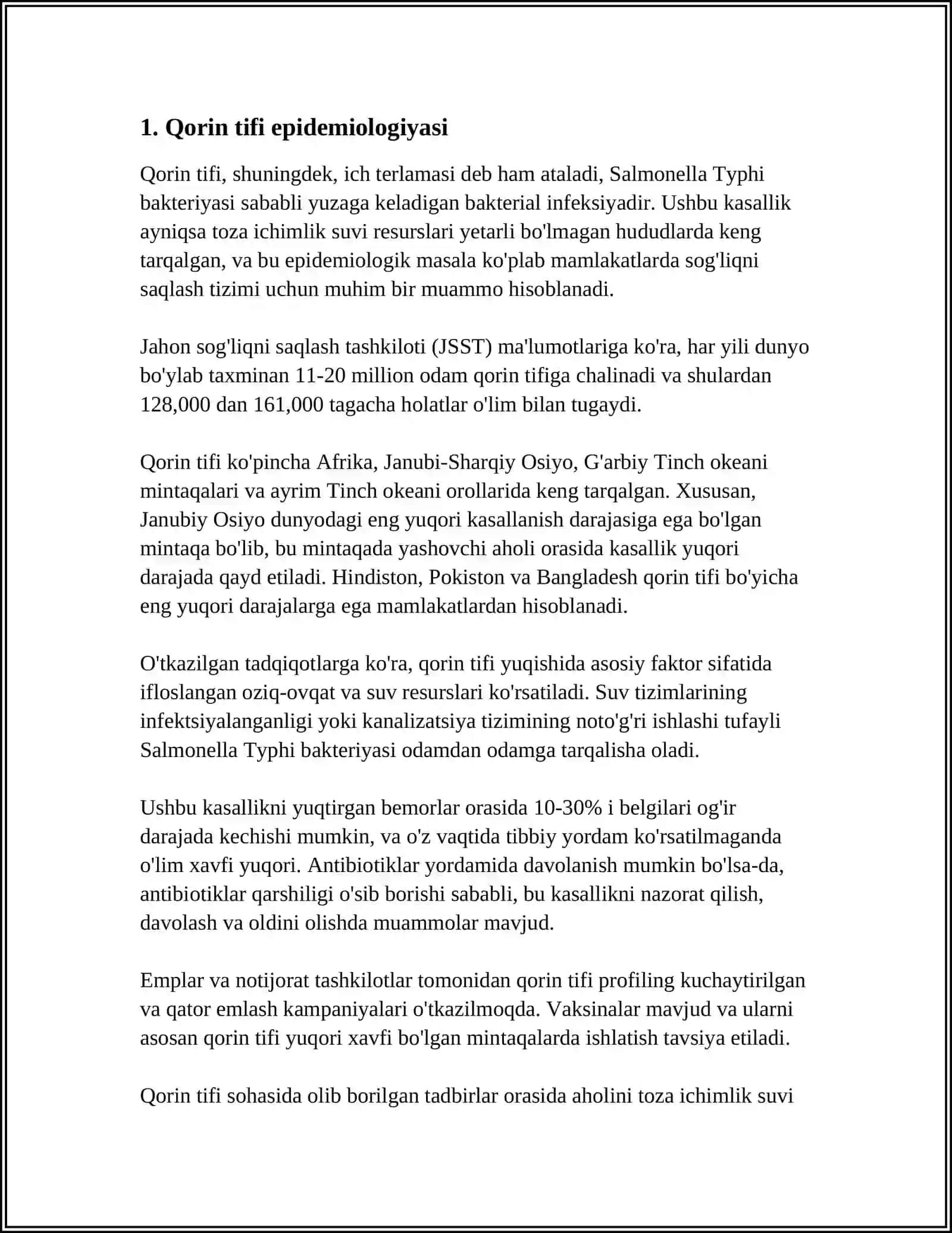 QORIN TIFI VA PARATIF A B KELTIRIB CHIQARADIGAN KASALLIKLAR.ULARNI TASNIFI VA LABARATORIYA TASHXISI 3