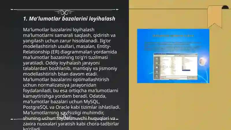 Ma'lumotlar bazalari bilan ishlash texnologiyalari 3