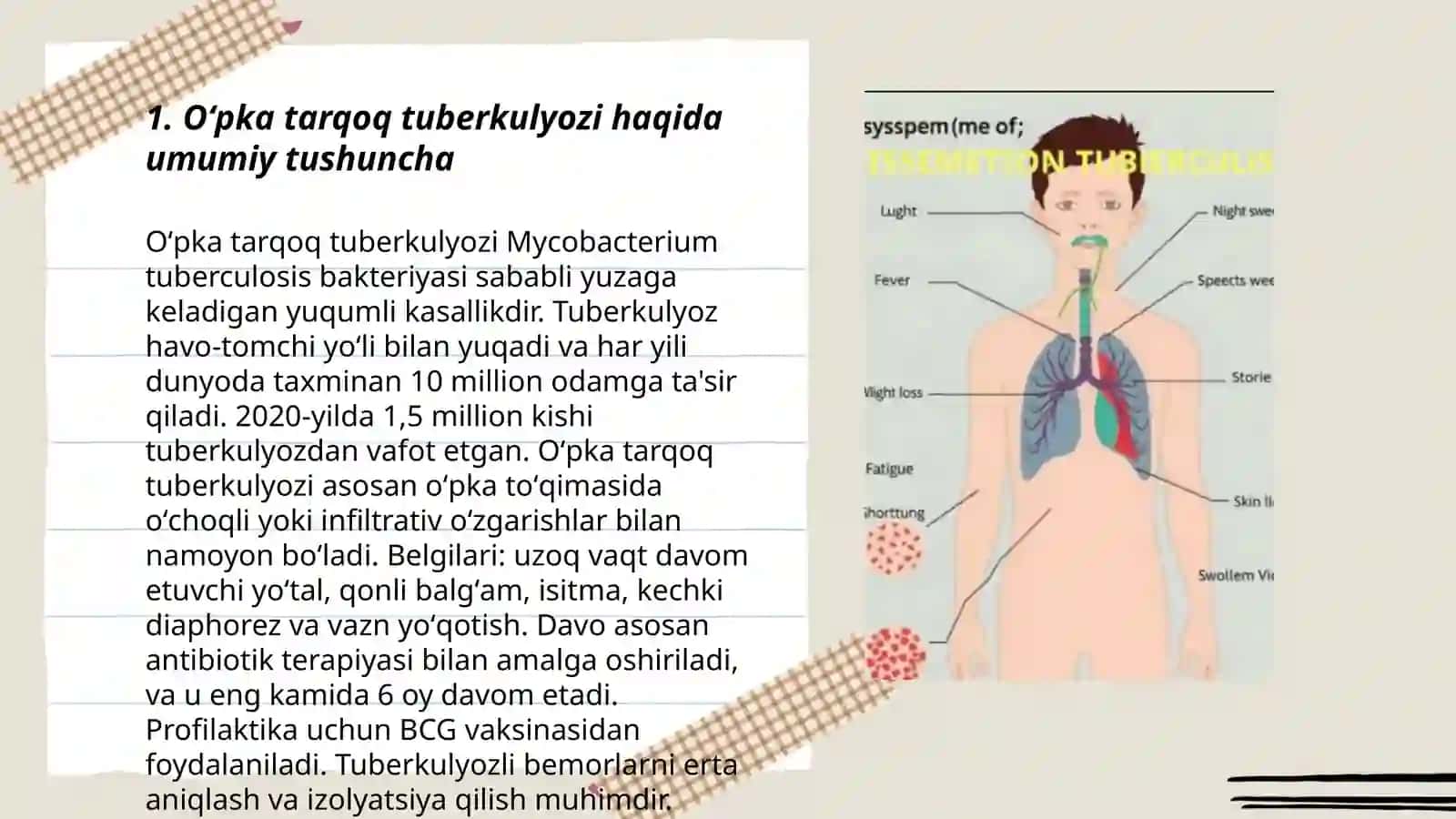 Oʻpka tarqoq tuberkulyozi haqida tushuncha,birlamchi tuberkulyozdan farqi,diagnostika va davolash 3
