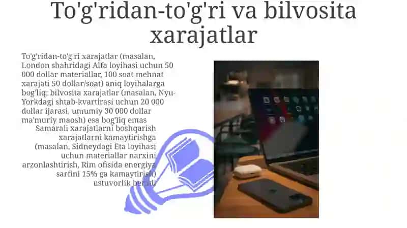 Xarajatlarga ko'ra samaradorlikni baholash usuli 3