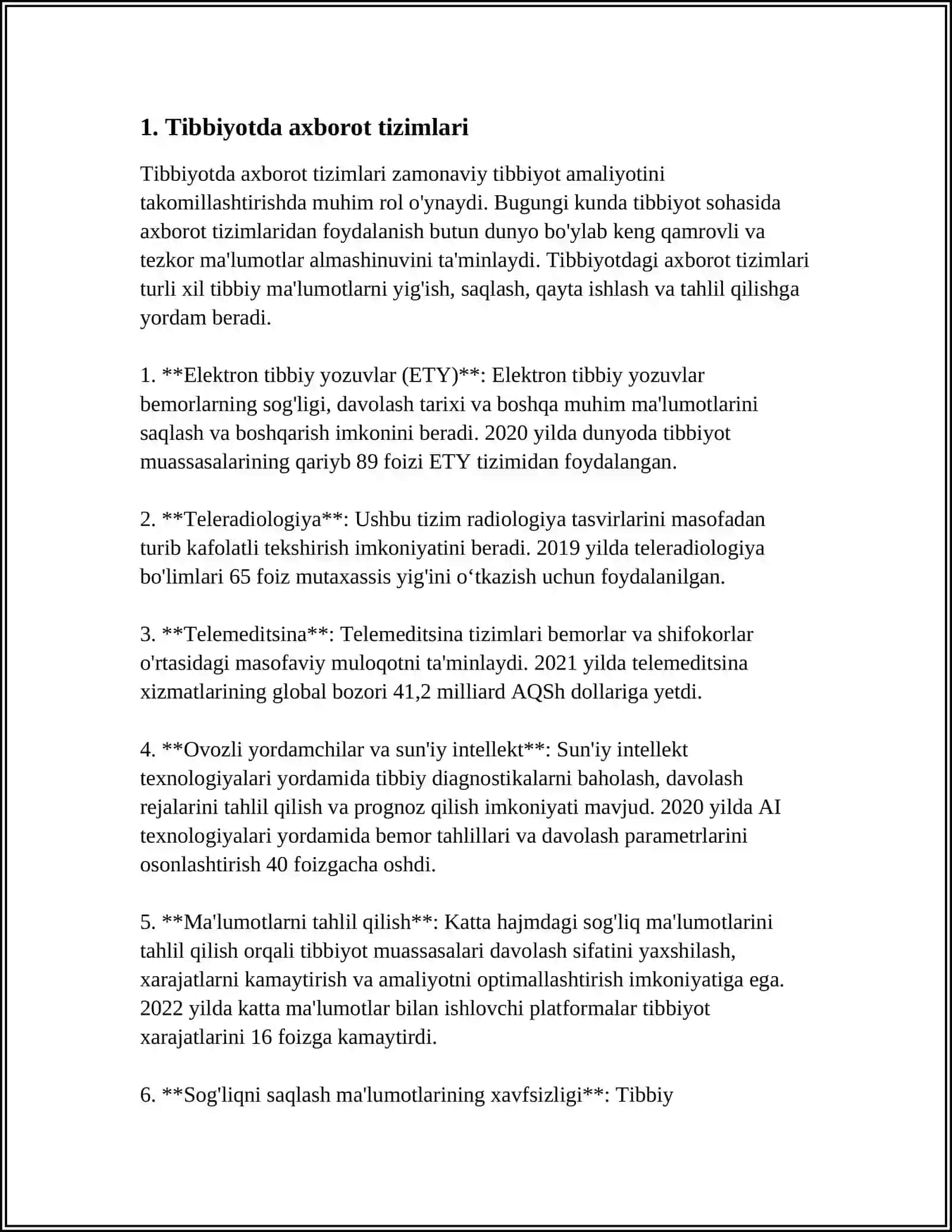 TIBBIYOTDA AXBOROT KOMMUNIKATSIYA TEXNOLOGIYALARI 3