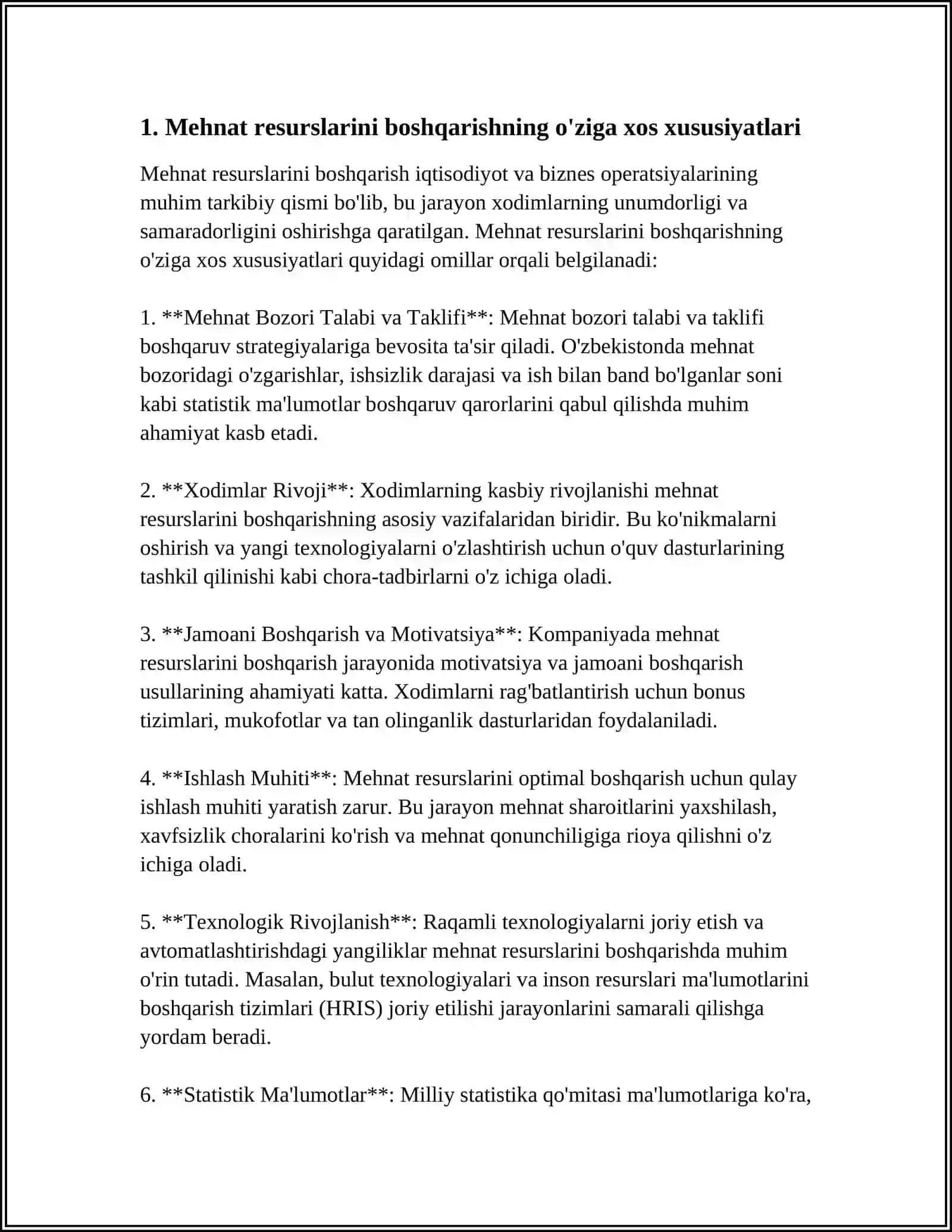 KORXONALARIDA MEHNAT RESURSLARIDAN FOYDALANISH VA ISH XAQI 3