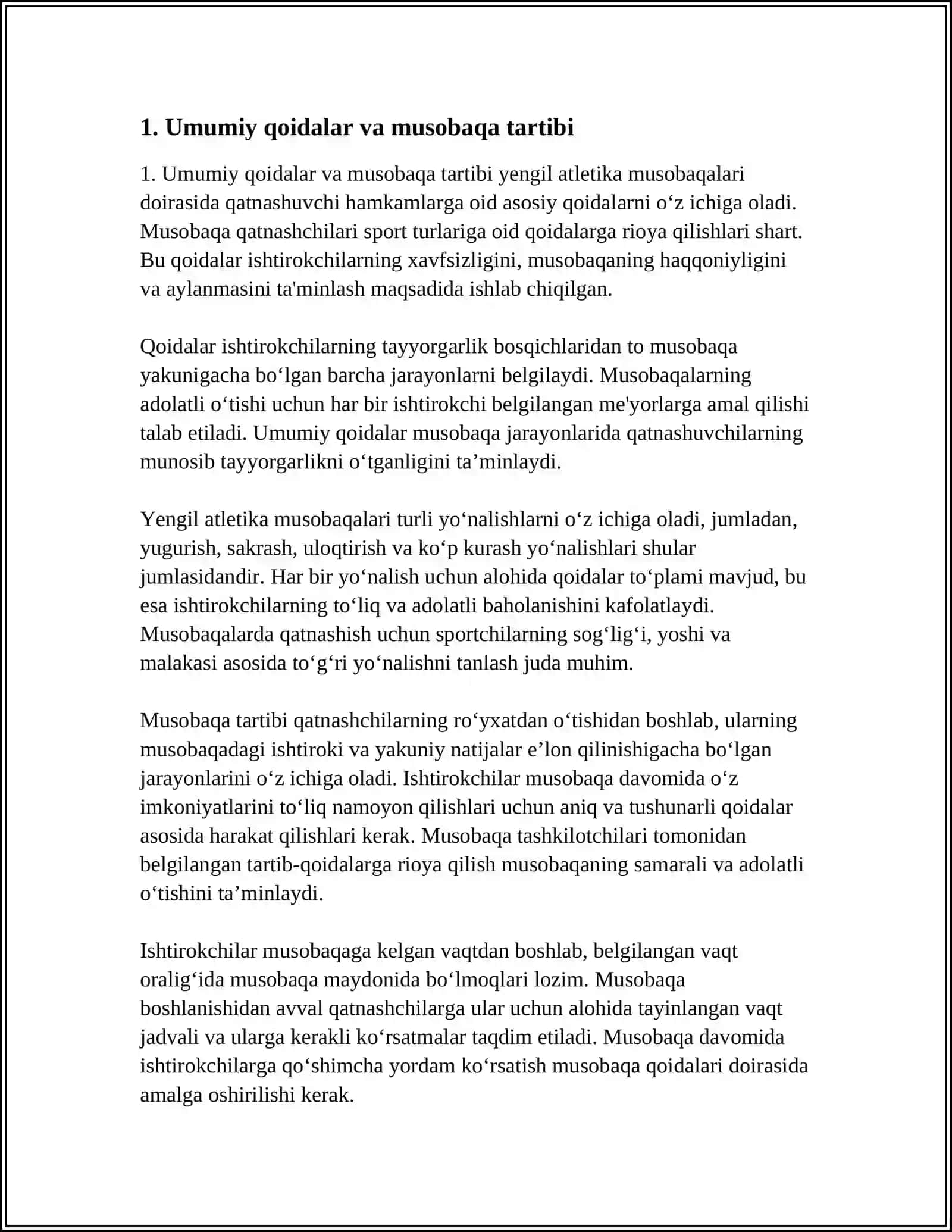 HAMKAMLAR VA YENGIL ATLETIKA QOIDALARI 3
