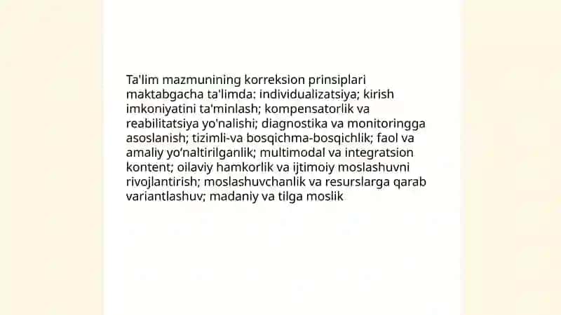 Nuqsonlari boʻlgan bolalar uchun maktabgacha ta'lim tashkilotida ta'lim mazmunining korreksion yoʻnaltirilganligi 3