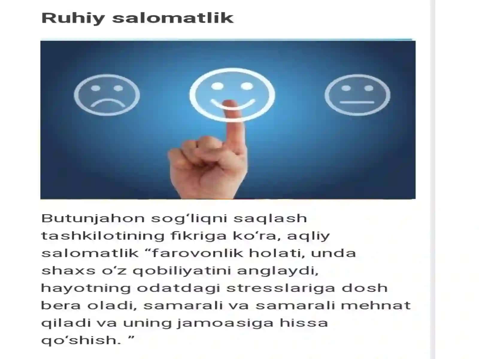Ruhiy kasalliklar va salomatlik 3